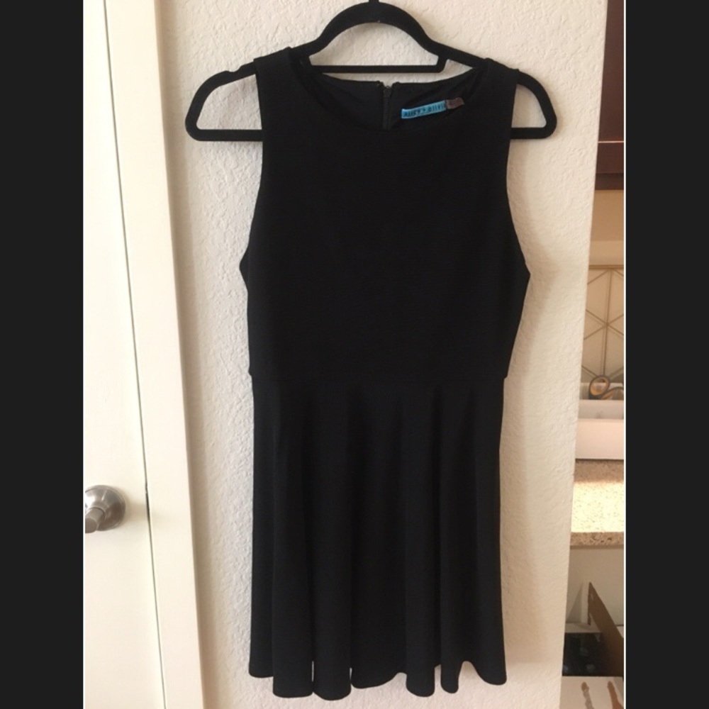 Alice + Olivia Black Fit & Flare Mini Party Dress - Picture 2 of 4
